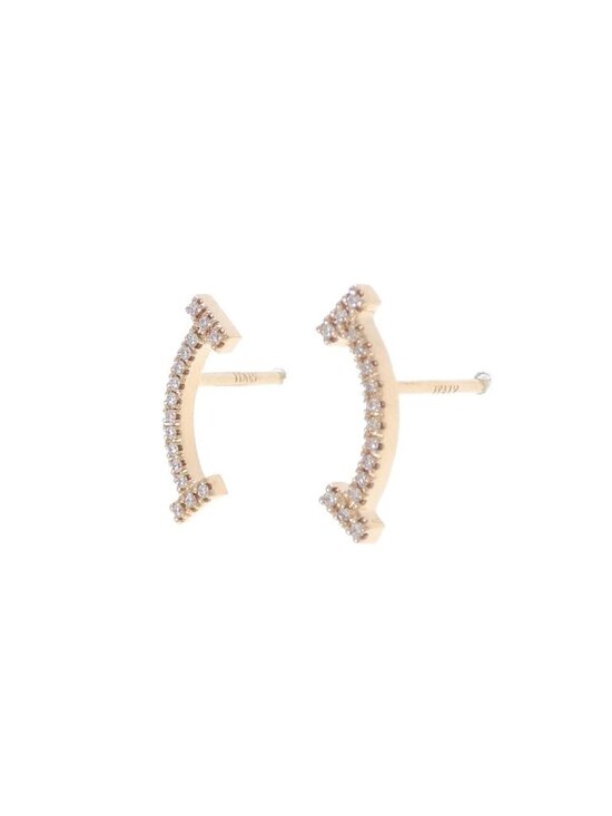 Tiffany T:Smile Mini Earrings in Yellow Gold with Diamonds  Tiffany & Co T Smile Earrings